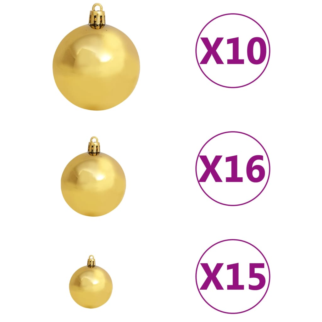 vidaXL Upside-down Artificial Pre-lit Christmas Tree with Ball Set Xmas Tree
