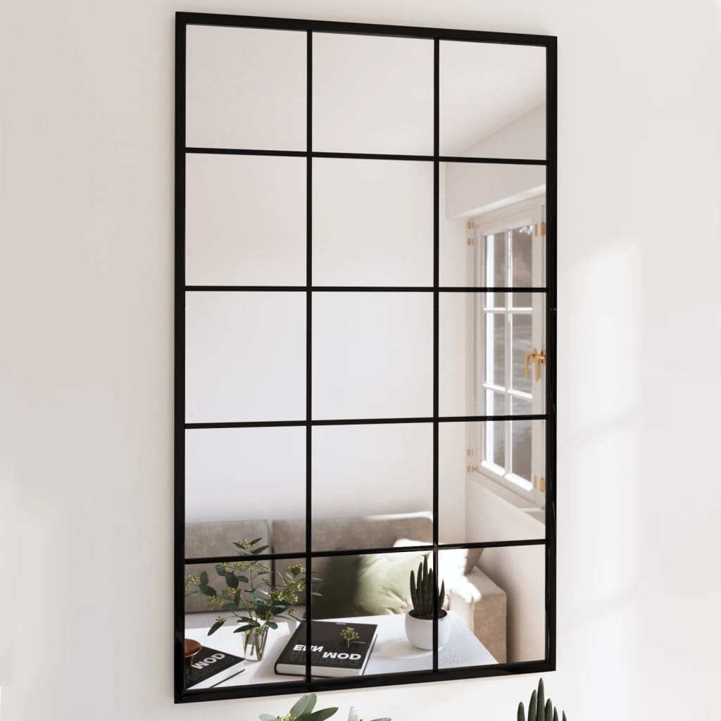 vidaXL Window Mirror Wall Mirror Decorative Hall Mirror for Bathroom Metal