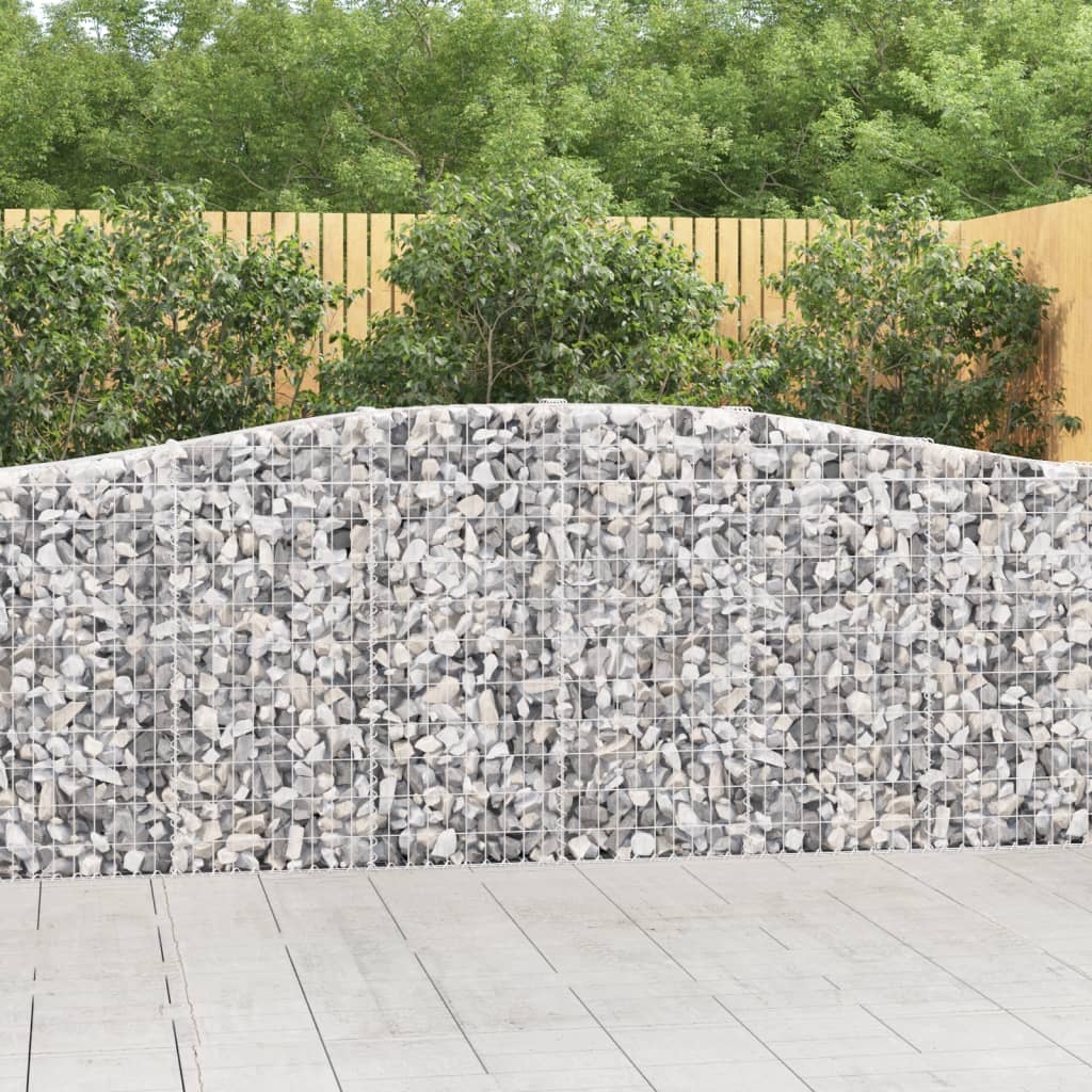 vidaXL Gabion Basket Arched Gabion Basket Planter for Flower Galvanized Iron