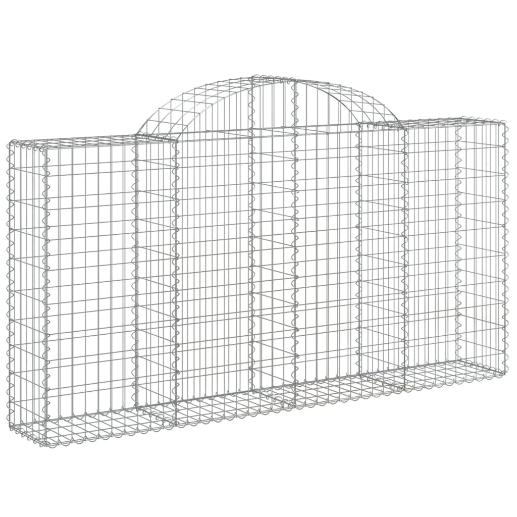 vidaXL Arched Gabion Baskets 8 pcs 78.7"x11.8"x39.4"/47.2" Galvanized Iron