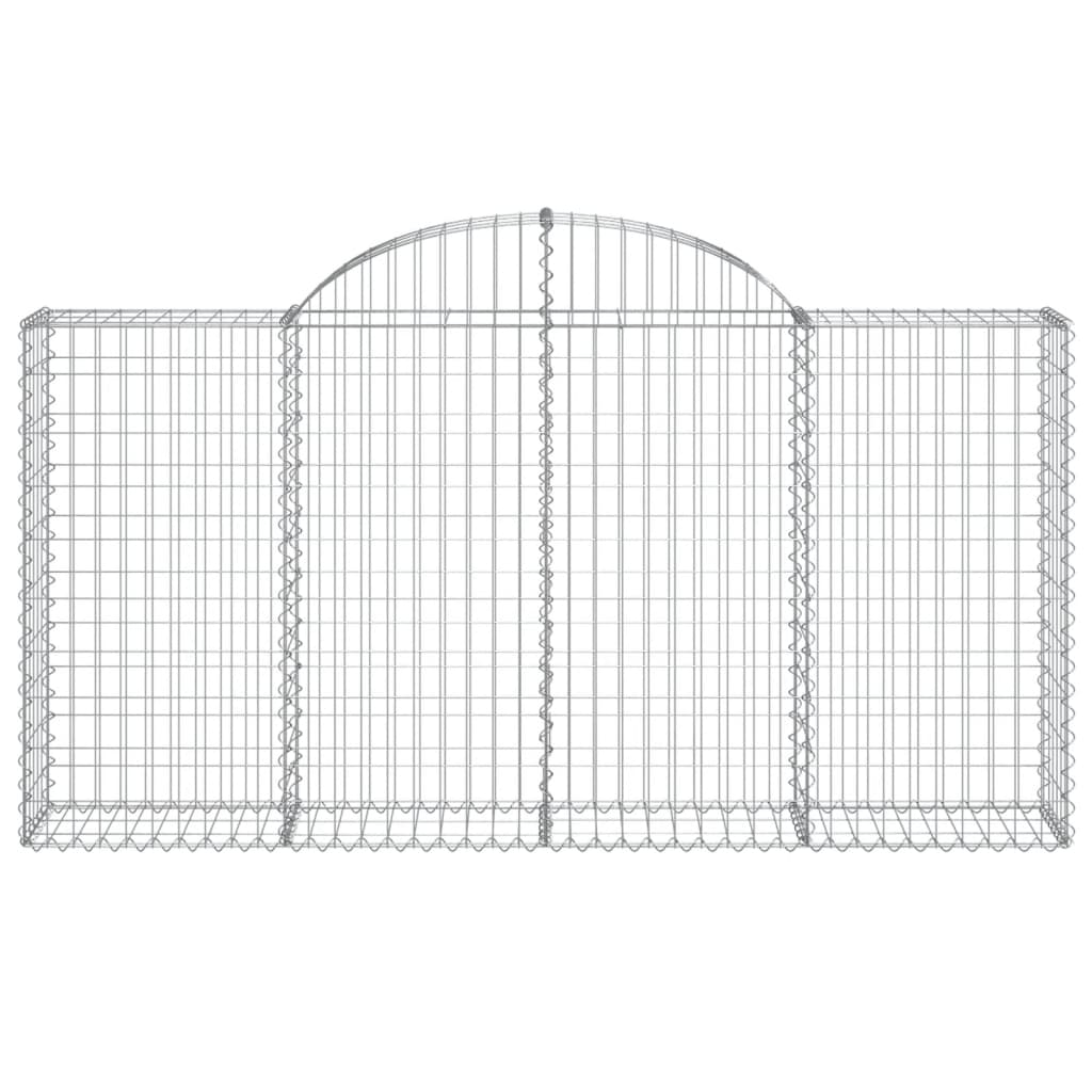 vidaXL Arched Gabion Baskets 8 pcs 78.7"x11.8"x39.4"/47.2" Galvanized Iron