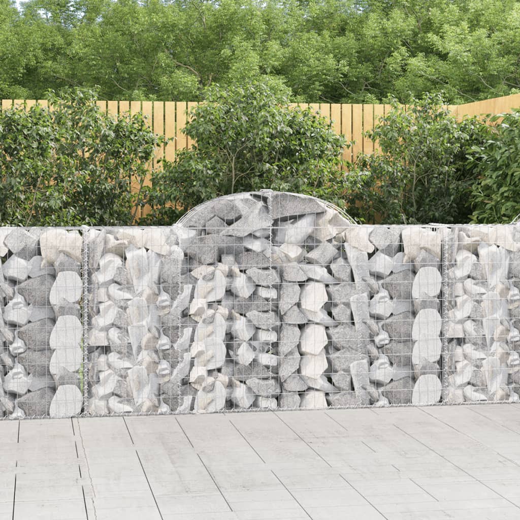 vidaXL Arched Gabion Baskets 8 pcs 78.7"x11.8"x39.4"/47.2" Galvanized Iron