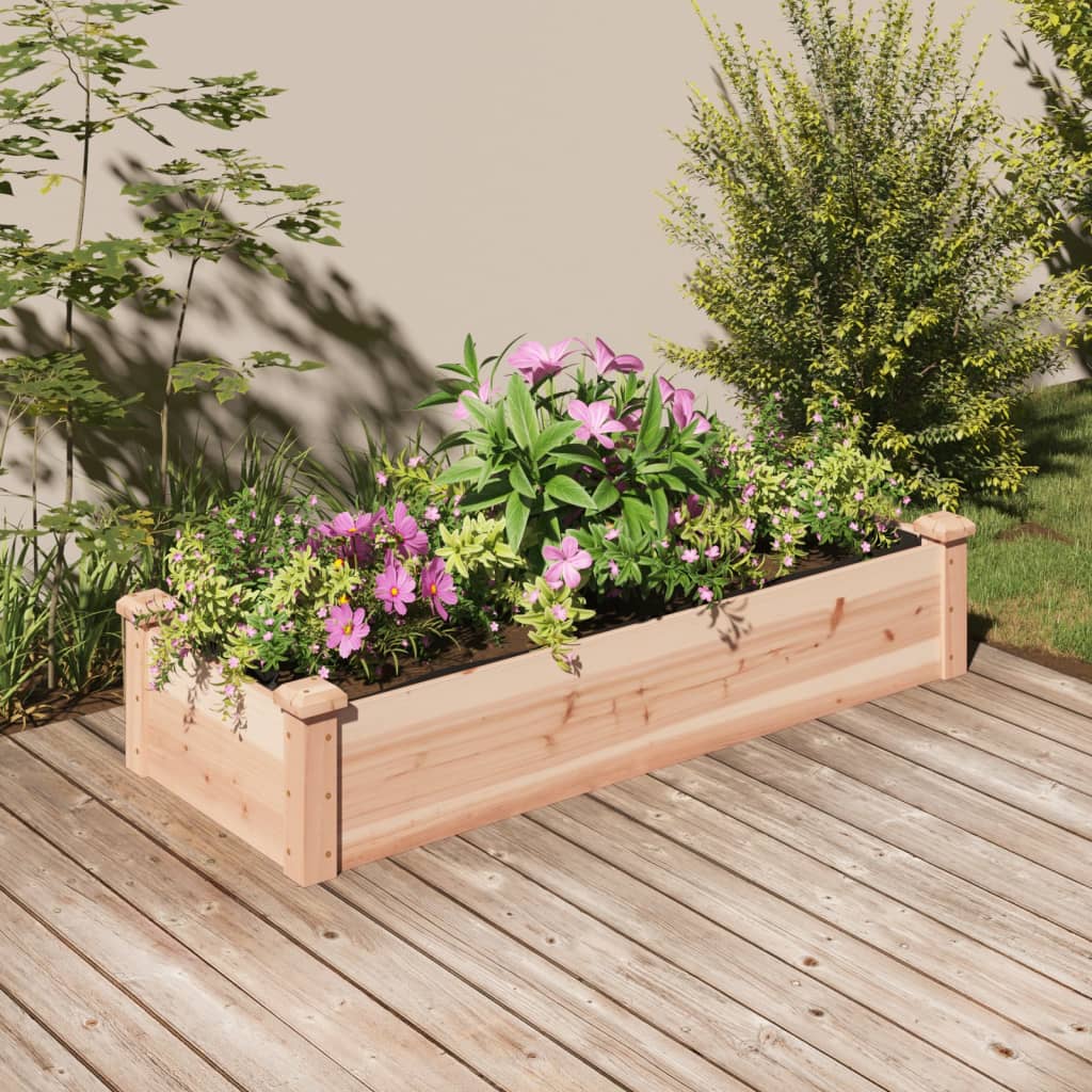 vidaXL Garden Raised Bed with Liner Strawberry Planter Herb Bed Solid Wood Fir
