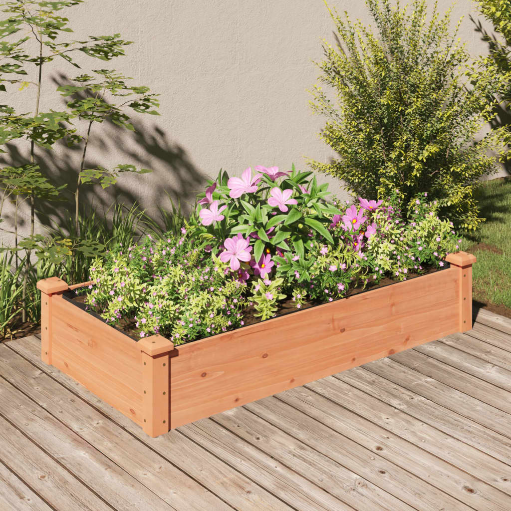 vidaXL Garden Raised Bed with Liner Strawberry Planter Herb Bed Solid Wood Fir
