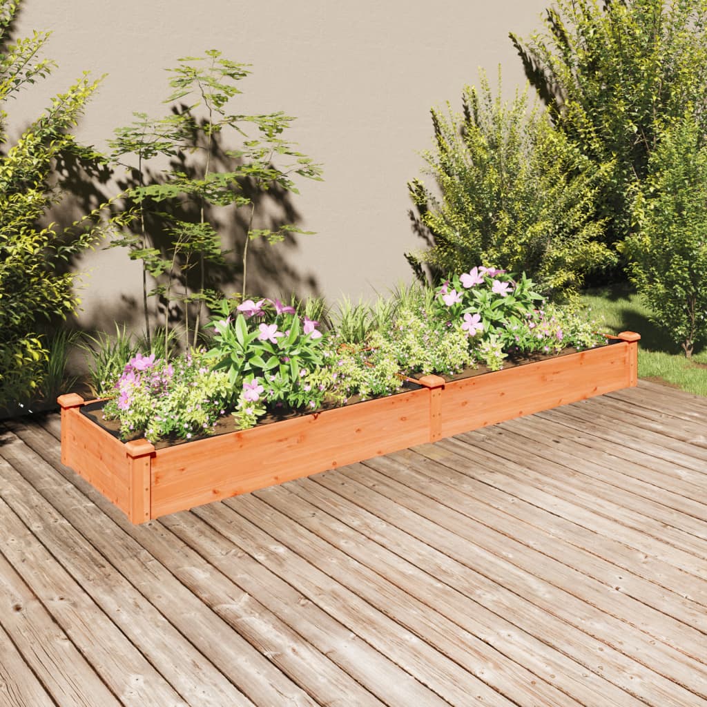 vidaXL Garden Raised Bed with Liner Strawberry Planter Herb Bed Solid Wood Fir