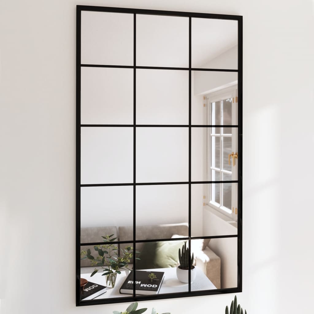 vidaXL Window Mirror Wall Mirror Decorative Hall Mirror for Bathroom Metal