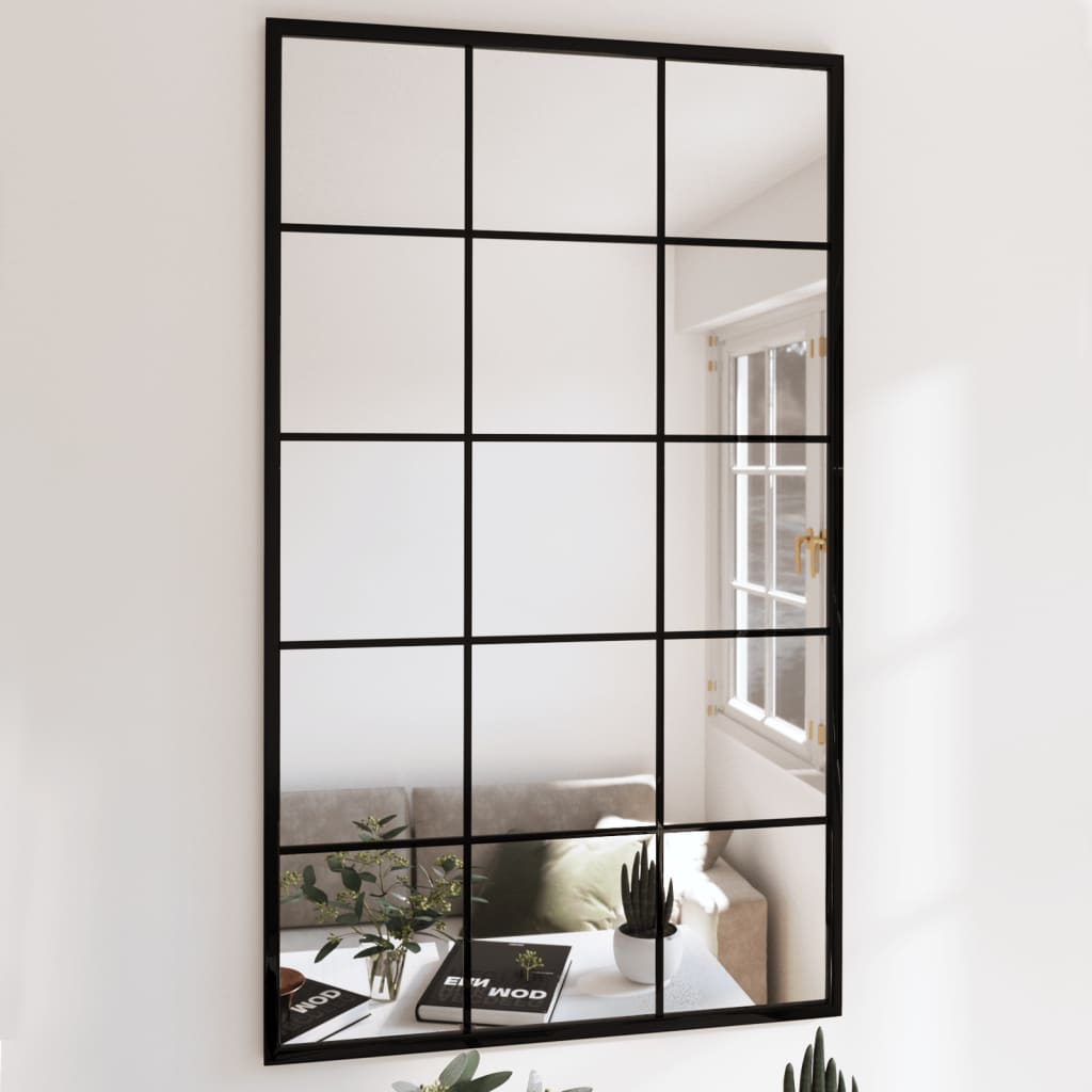 vidaXL Window Mirror Wall Mirror Decorative Hall Mirror for Bathroom Metal