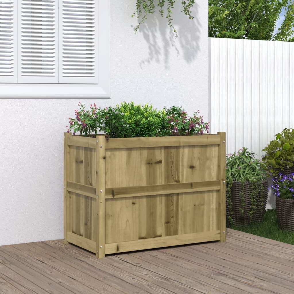 vidaXL Garden Planter Decorative Outdoor Plant Pot Flower Box Solid Wood Pine
