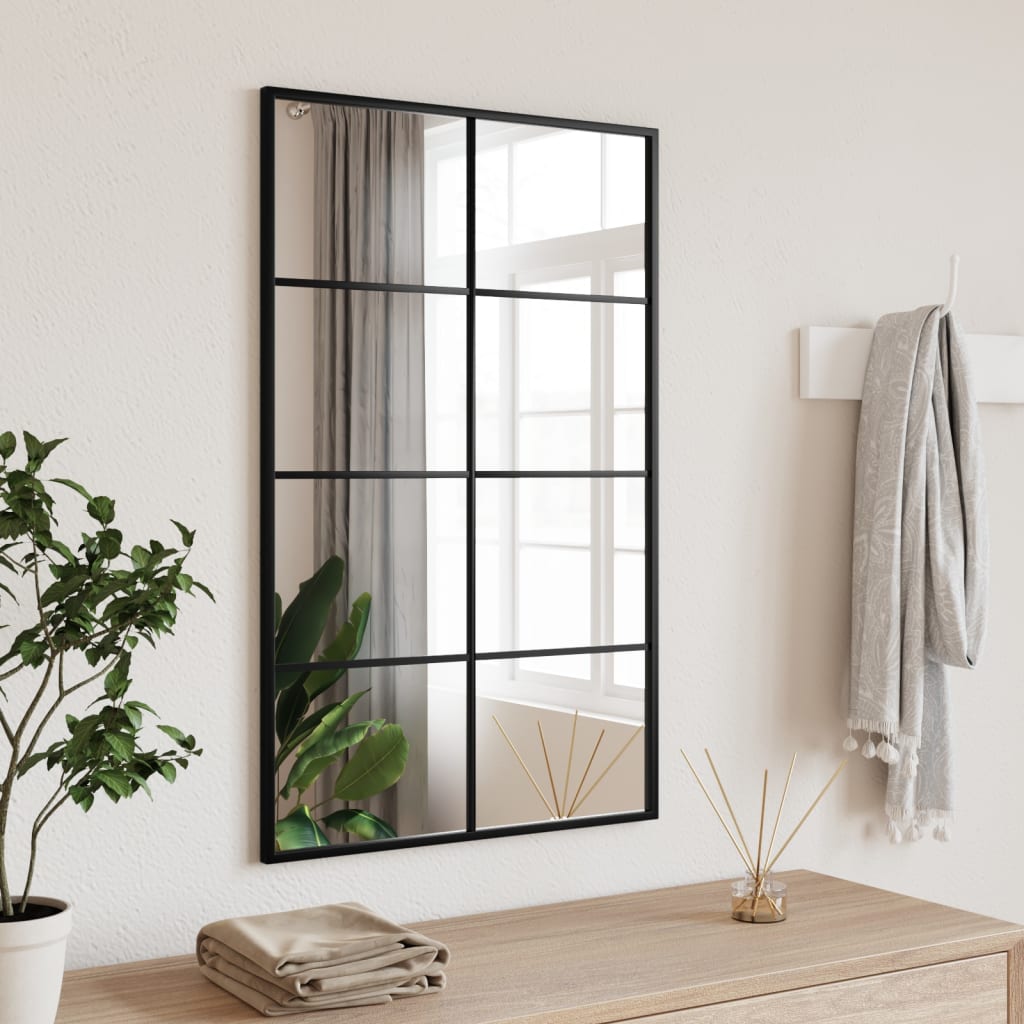 vidaXL Window Mirror Wall Mirror Decorative Hall Mirror for Bathroom Metal