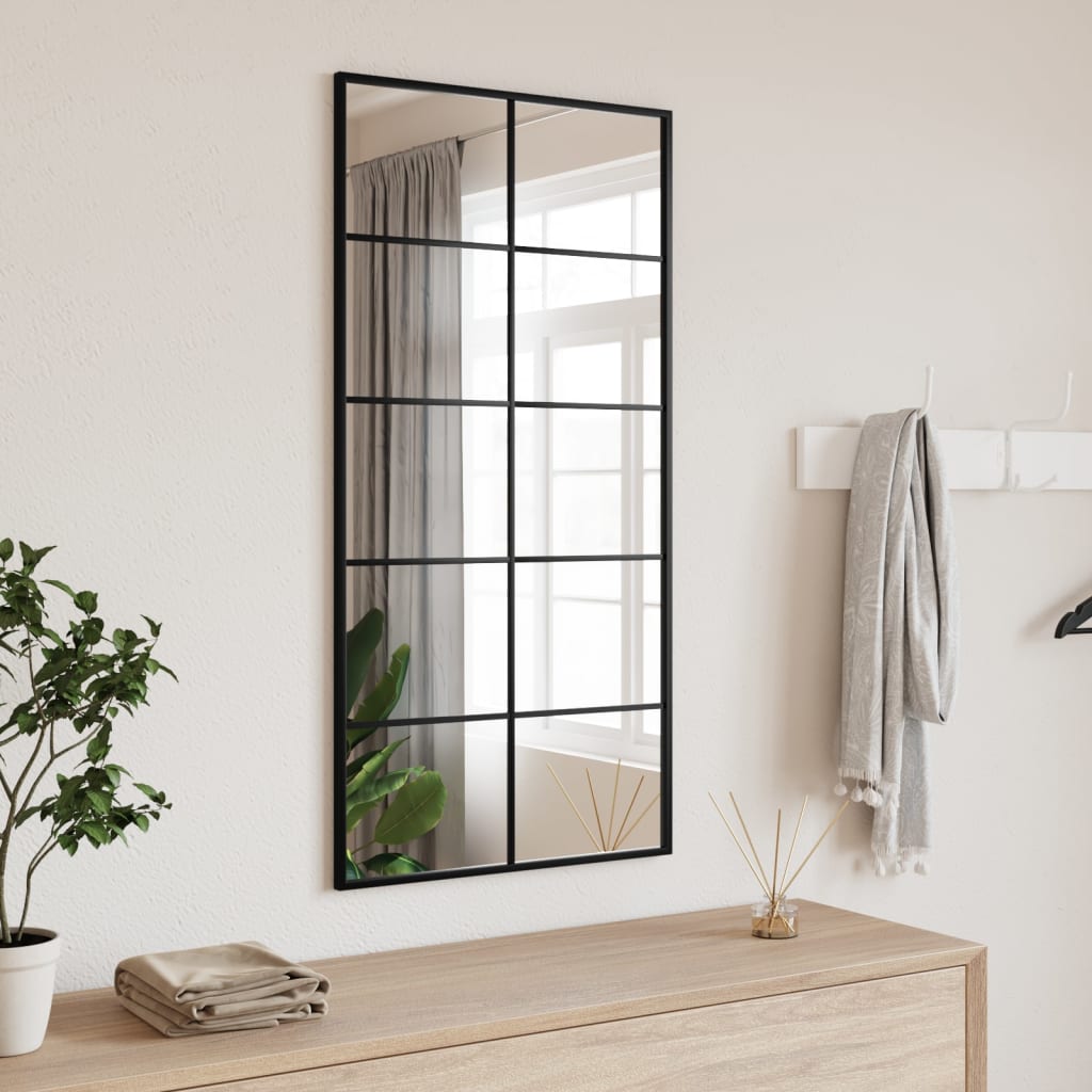 vidaXL Window Mirror Wall Mirror Decorative Hall Mirror for Bathroom Metal