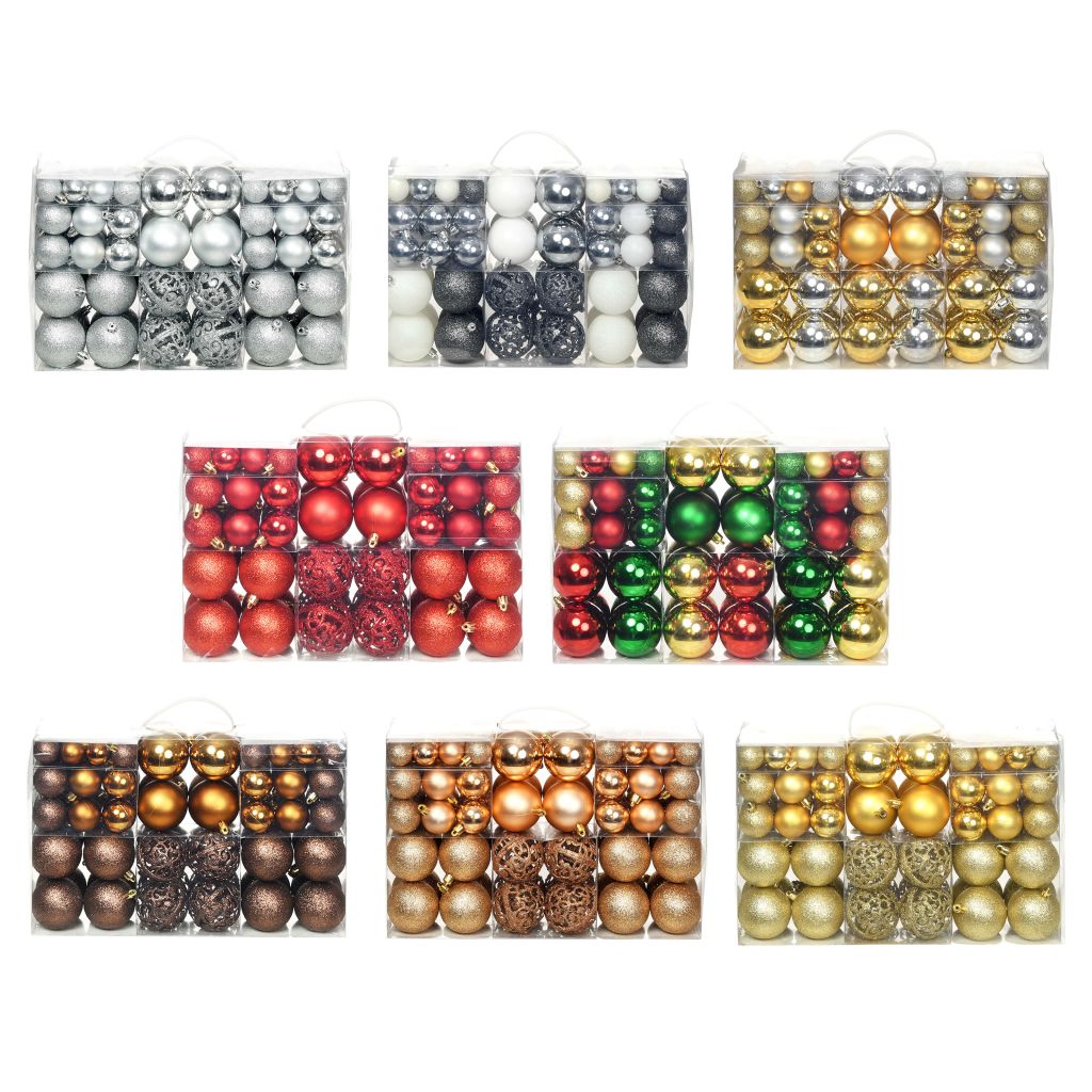 vidaXL Christmas Ball 100 Piece Ornament for Christmas Tree Holiday Xmas Ball